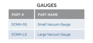 gauges part number and charts