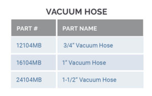 vacuum hose part number and description